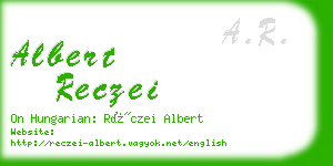 albert reczei business card